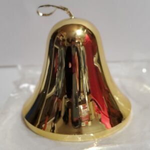 Santa's Best 4.5" Plastic Gold Christmas Bell "Silent No Ringer"